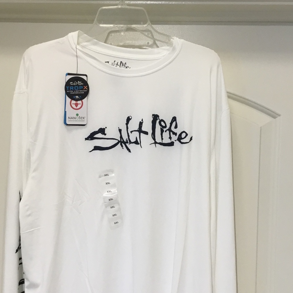 Salt Life Men's Long Sleeve‎ White Tee